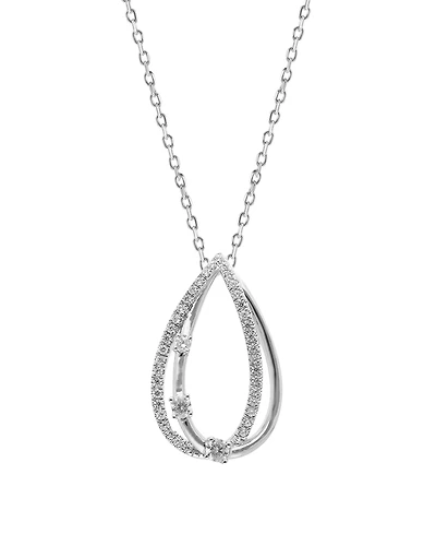 Macy's Diamond (1/3 ct. t.w.) Pendant Necklace in 14k White Gold White Rhodium