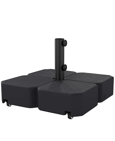 Outsunny Patio Umbrella Base with Wheels for 1.5"/1.9" Poles,