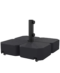 Outsunny Patio Umbrella Base with Wheels for 1.5"/1.9" Poles,