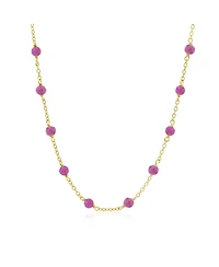 The Lovery Ruby Bead Chain Necklace 14K Gold