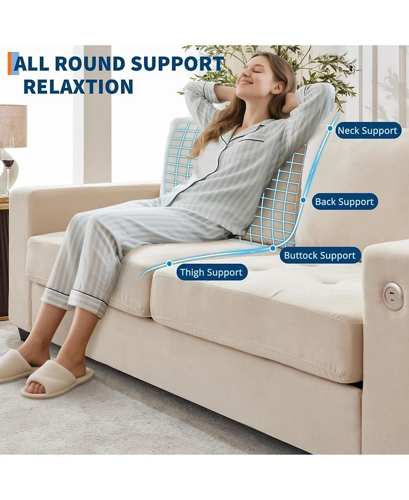 gaomon 90" Oversized Cloud Couch, 114 Pounds Mid Century Chenille Sofa