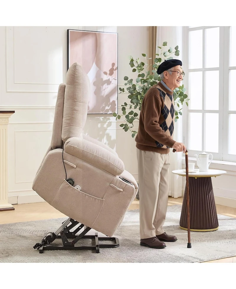gaomon Power Lift Recliner Chair for Elderly - Electric Massage and Heat Recliner with 45° Assist Stand