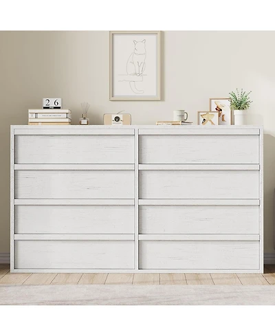 gaomon 8 Drawer Antique Dresser, Wooden Double Chest for Living Room, Entryway