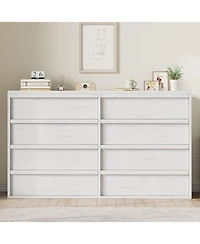 gaomon 8 Drawer Antique Dresser, Wooden Double Chest for Living Room, Entryway