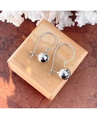 Curata Jewelry 925 Sterling Silver 10mm Polished Solid Ball Frenchwire Drop Earrings