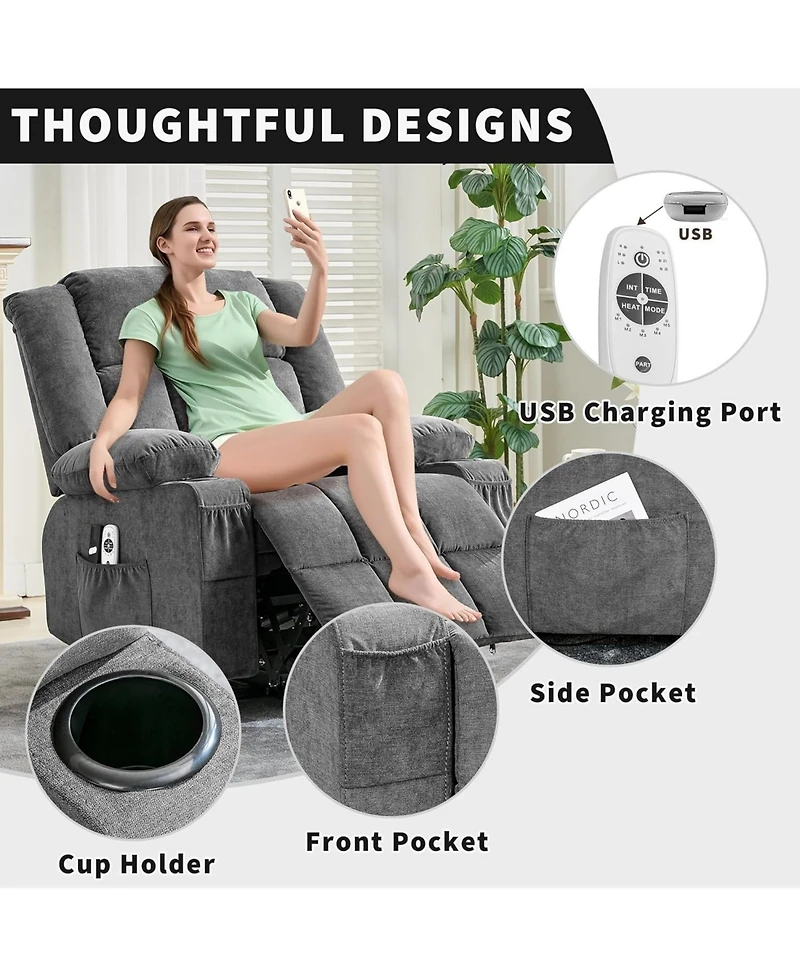 gaomon Power Lift Recliner Chair with Heat & Massage