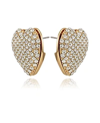 Guess Glass Stone Heart Stud Earrings