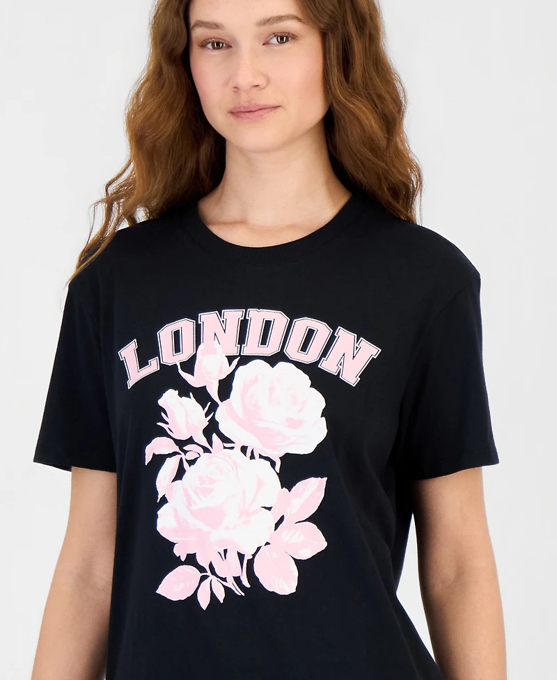 Self Esteem Juniors' London Rose Graphic Print T-Shirt