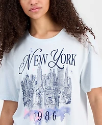 Rebellious One Juniors' New York Skyline Graphic T-Shirt