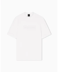 A|X Armani Exchange Men's White Edition Short Sleeve Layered Sweater