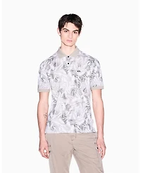 A|X Armani Exchange Men's Ibiza X Pique Leaf Print Polo Shirt