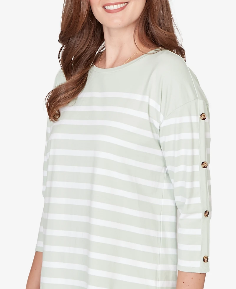 Ruby Rd. Petite Yarn Dyed Stripe Knit Top