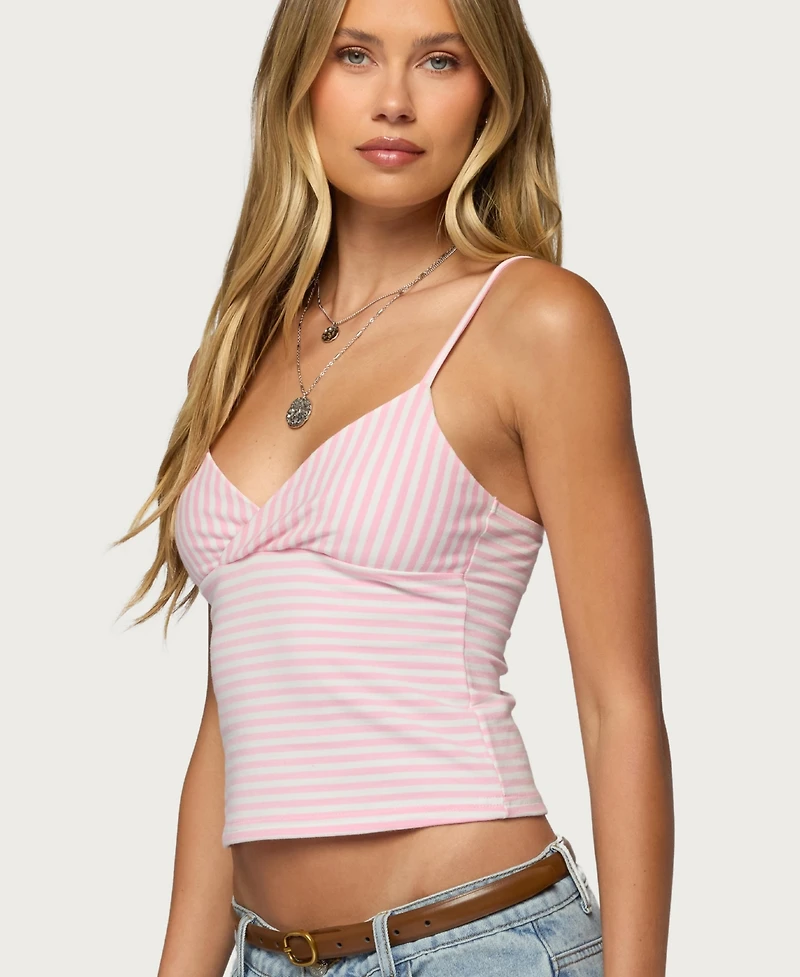 Edikted Women's Emilea V Neck Striped Tank Top