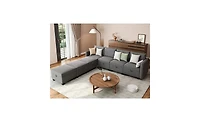 gaomon Modular Sectional Sleeper Sofa Bed with 3 Ottomans,Modular Sectionals with Storage Seats