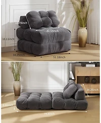 Gaomon Folding Sofa Bed,Convertible Sleeper Chair with Pillows & Back Support,Portable Fold Out Chair Bed Boneless Couch,Sofa Lounge for Living Room