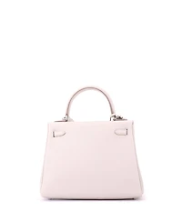 Pre-Owned HERMES Kelly 25 Handbag Light Togo with Palladium Hardware