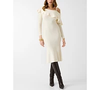 Guess Women's Long-Sleeve Off-The-Shoulder Ambrosia Rib Dress