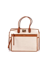 Pre-Owned Salvatore Ferragamo Large Studio Soft Satchel Canvas