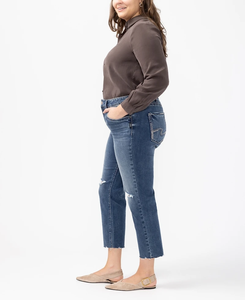 Silver Jeans Co. Plus Size Avery Straight Cropped Jeans