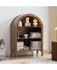 Yigii Arched 43.3" Tall 3-Tier Bookshelf for Modern Farmhouse Decor