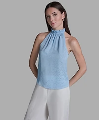 Bcbg Women's Ruffle Halter Neck Top