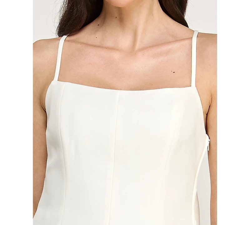 pear culture Women's Spaghetti Strap Bell Skirt Short Dress