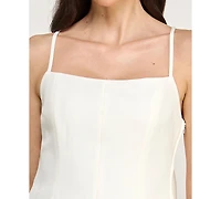 pear culture Women's Spaghetti Strap Bell Skirt Short Dress