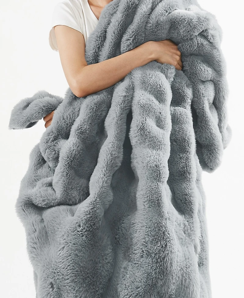 Frye Bubble Rabbit Faux Fur Throw, 50" x 70"