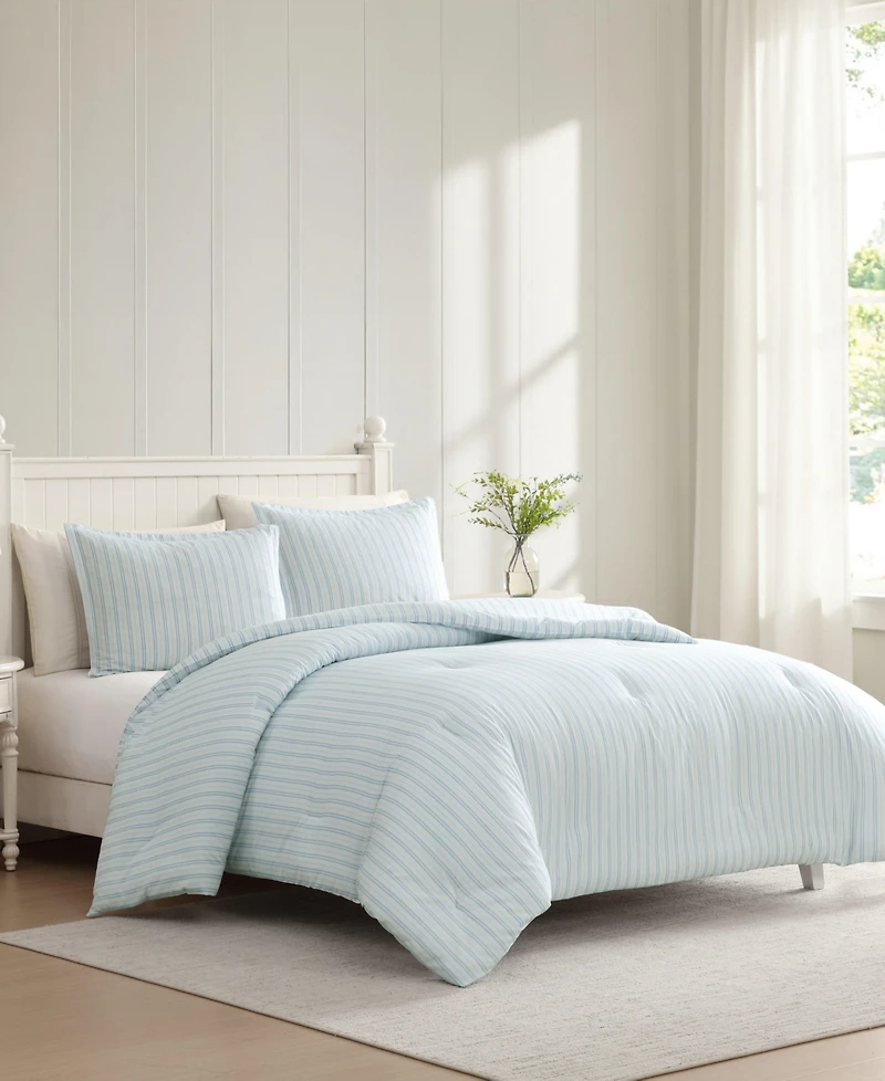 Laura Ashley Dilly Dally Stripe 3-Pc. Comforter Set, King