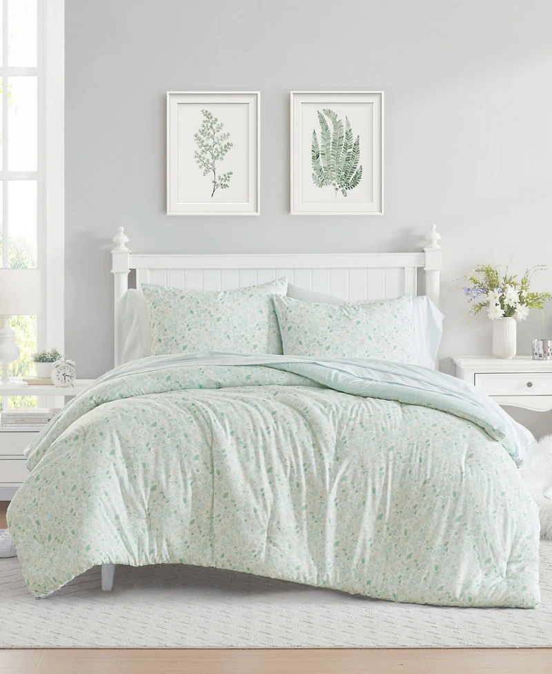 Laura Ashley Quartet Washed Microfiber 7-Pc. Comforter Set, King
