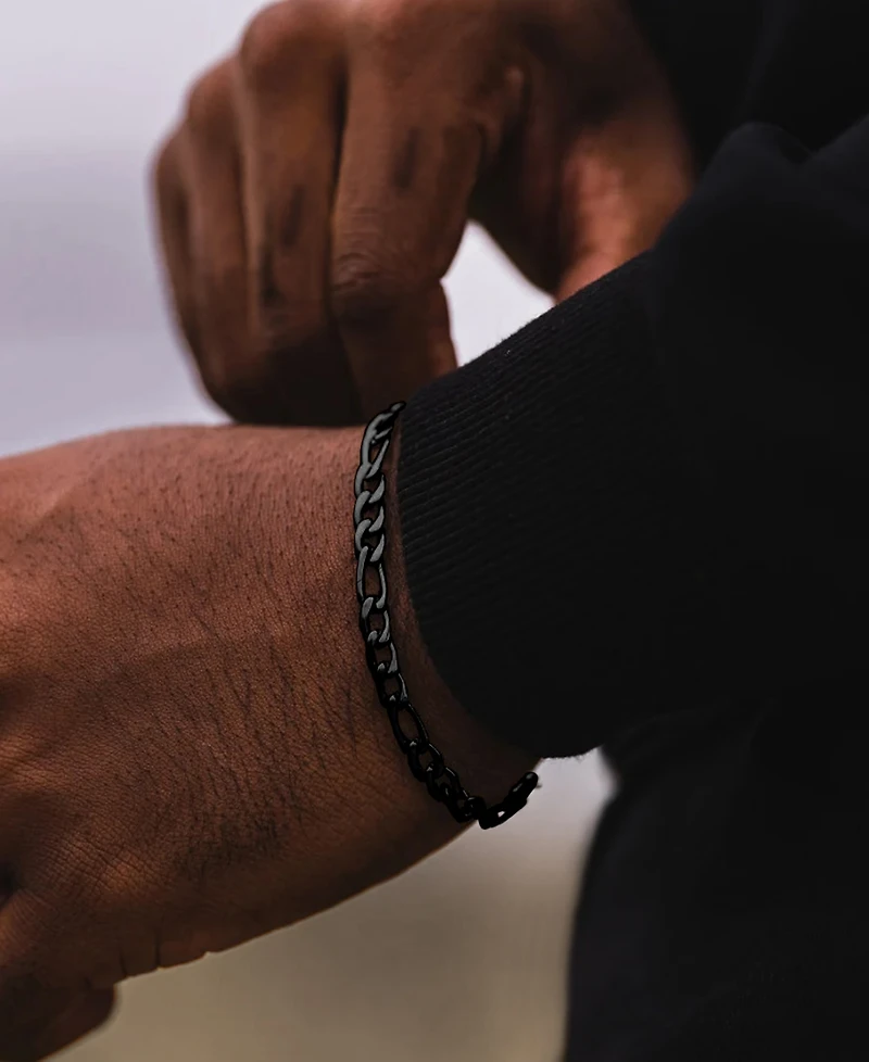 Rhona Sutton Men's Stainless Steel Figaro Chain Bracelet