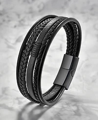 Rhona Sutton Men's Revenne Leather & Stainless Steel Bracelet
