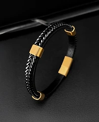Rhona Sutton Men's Stainless Steel & Axelar Gold-Tone Bracelet