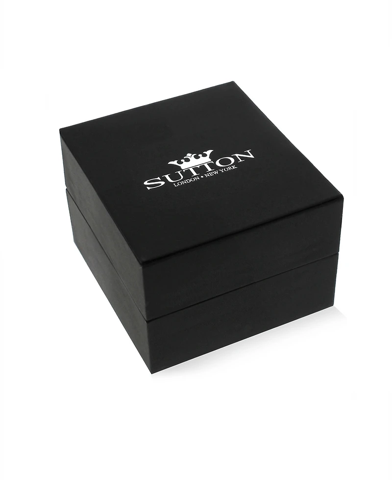 Rhona Sutton Men's Cubic Zirconia Iced Stud Earrings in 14k White Gold Plated Sterling Silver