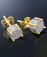 Rhona Sutton Men's Iced Forge Stud Earrings in 14k Gold Plated
