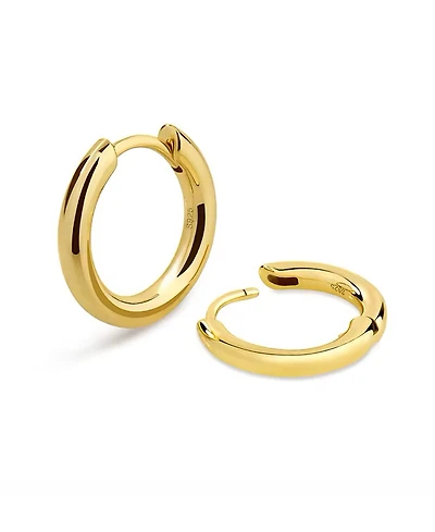 Rhona Sutton Men's Classic Hoop Earrings in 14k Gold Plated