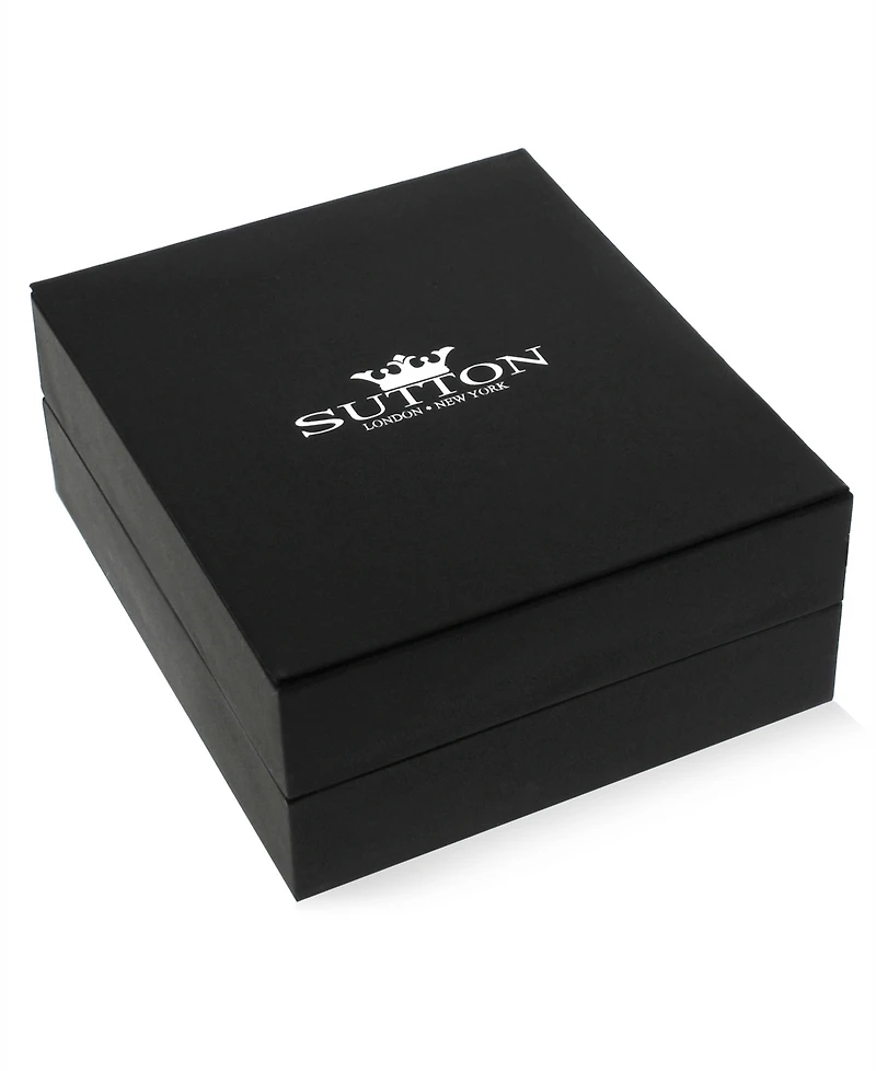 Rhona Sutton Men's Cross Pendant Necklace in 14k White Gold Plated Sterling Silver