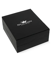 Rhona Sutton Men's Cross Pendant Necklace in 14k White Gold Plated Sterling Silver