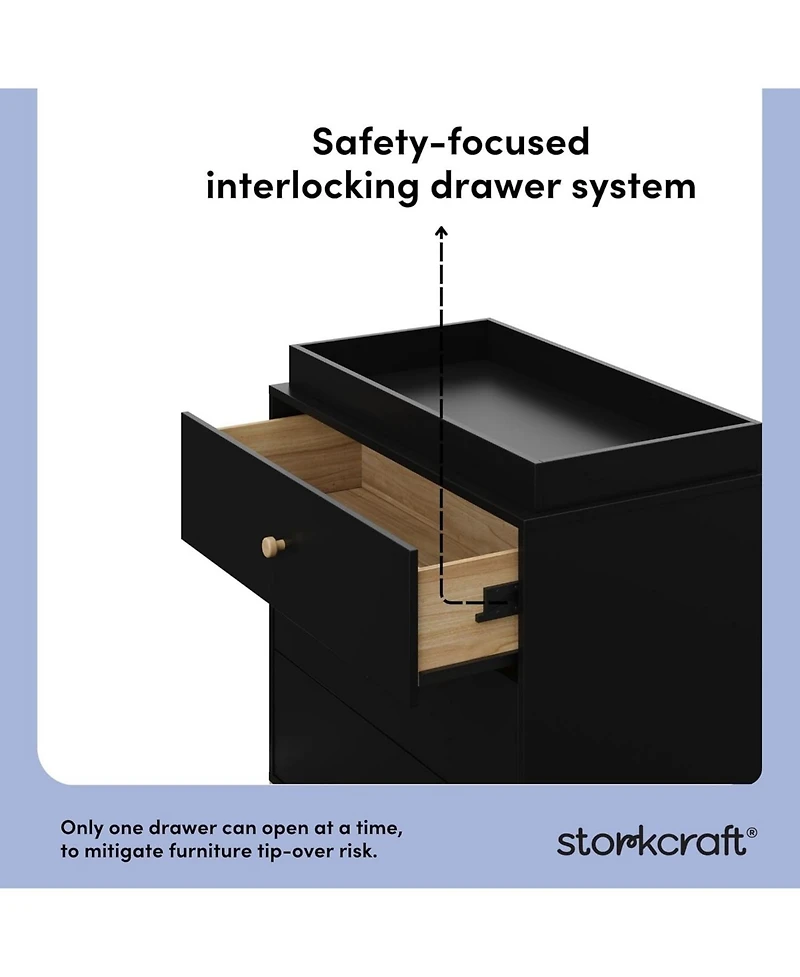 Storkcraft California 3 Drawer Chest with Topper