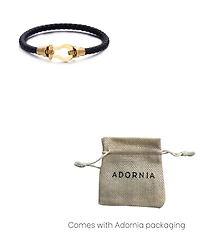 Adornia Tarnish Resistant Gold Magnetic Leather Bracelet