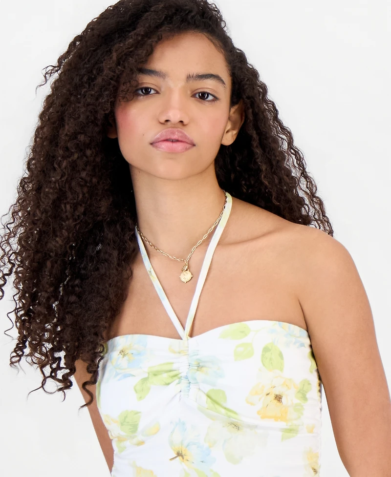 Ultra Flirt Juniors' Ruched Halter Tube Top