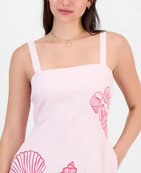 Rebel Veil Juniors' Printed Linen-Blend Mini Dress