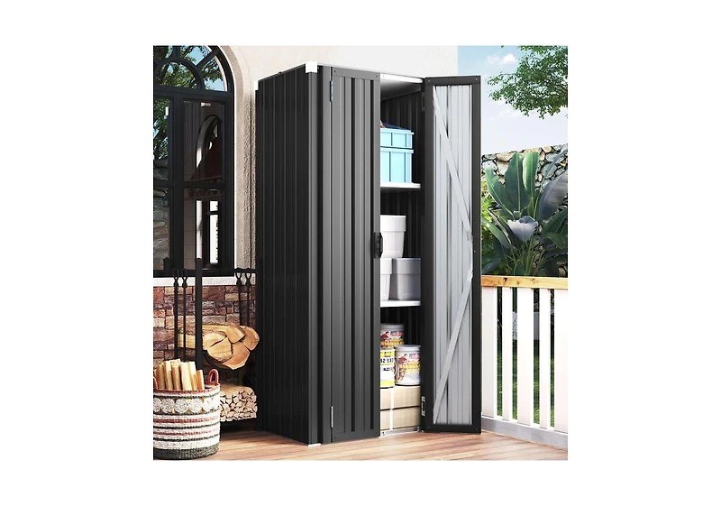 Aecojoy Outdoor Storage Cabinet Waterproof with Shelves