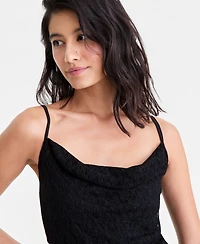 Bar Iii Women's' Cowl-Neck Lace Slip Dress, Macy's Exclusive