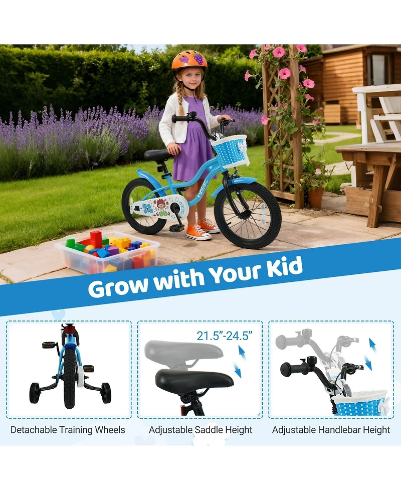 Mecale Inch Kids Bike with Training Wheels