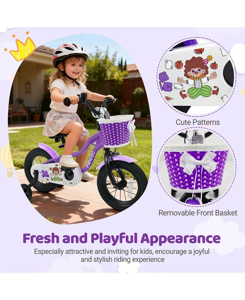 Mecale Inch Kids Bike with Training Wheels