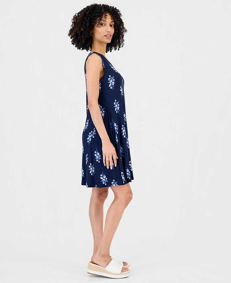 Style & Co Petite Printed Sleeveless Flip Flop Dress, Macy's Exclusive