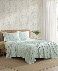 Laura Ashley Rowena 300-Thread Count Cotton Sateen 4-Pc. Sheet Set