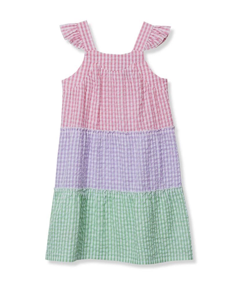 Lands' End Girls Woven Tiered Dress