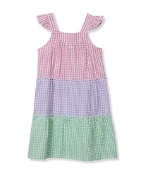 Lands' End Girls Woven Tiered Dress